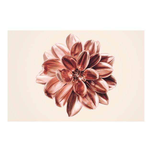 Wanddeko Esszimmer Dahlie Rosegold Metallic Rosa