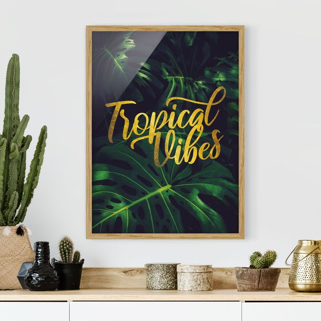 Wanddeko Wohnzimmer Dschungel - Tropical Vibes