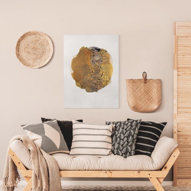 Wanddeko beige Wasserfarben - Gustav Klimt - Adele Bloch-Bauer I