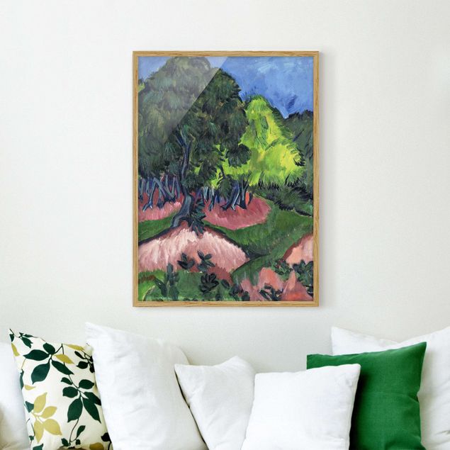 Wanddeko Wohnzimmer Ernst Ludwig Kirchner - Landschaft mit Kastanienbaum