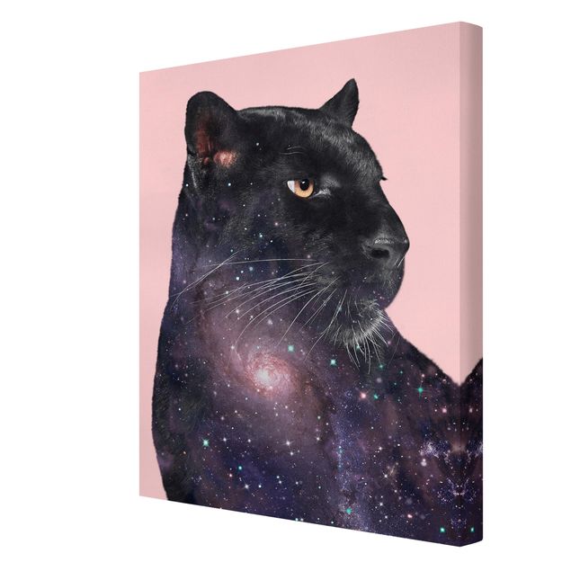 Wanddeko Büro Panther mit Galaxie