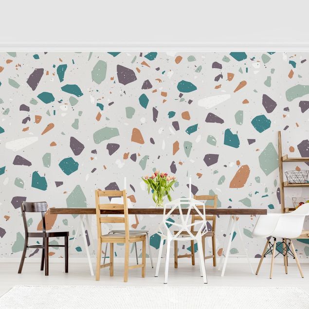 Wanddeko Wohnzimmer Detailliertes Terrazzo Muster Grosseto