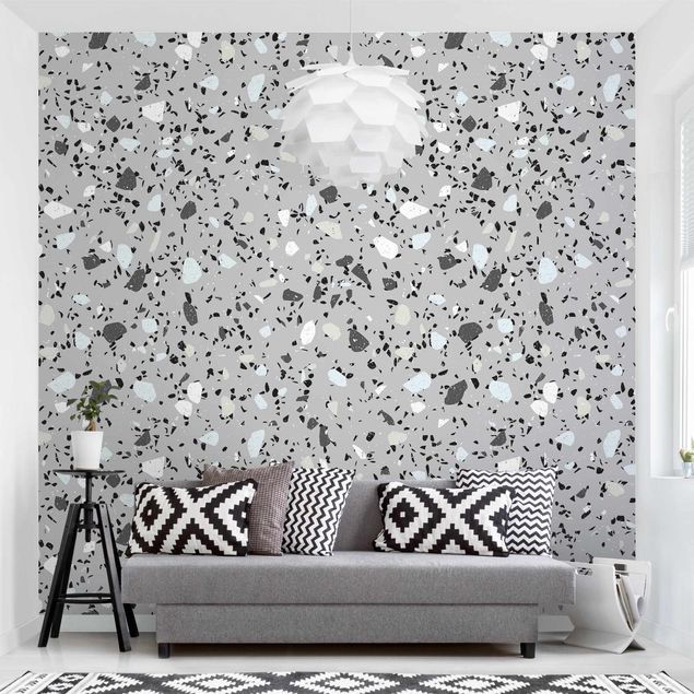 Wanddeko Wohnzimmer Detailliertes Terrazzo Muster Massa