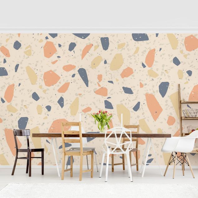 Wanddeko Wohnzimmer Detailliertes Terrazzo Muster Siena
