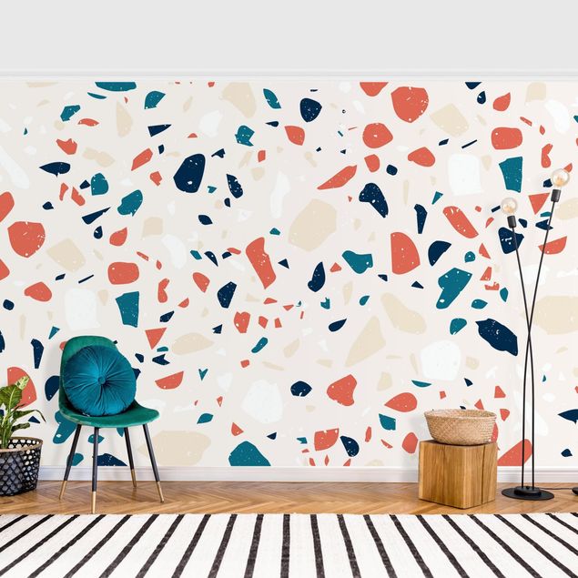 Wanddeko Wohnzimmer Detailliertes Terrazzo Muster Torino