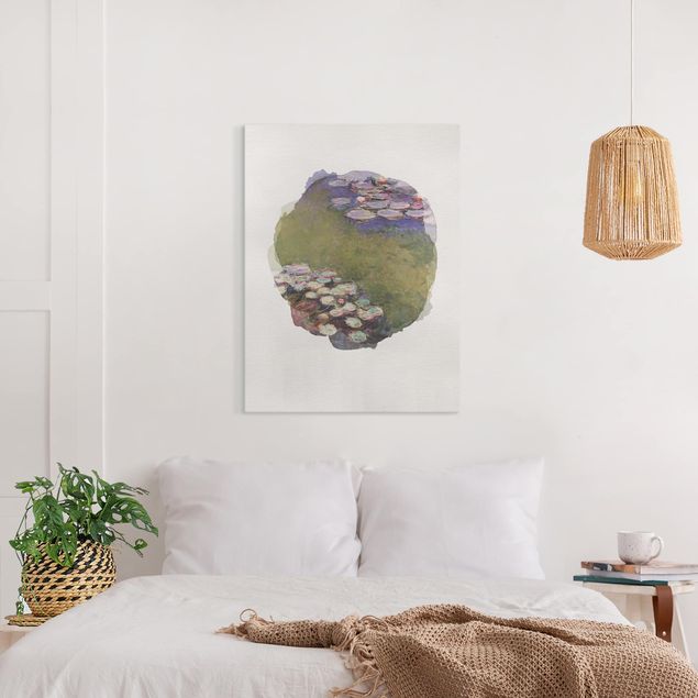 Wanddeko Wohnzimmer Wasserfarben - Claude Monet - Seerosen