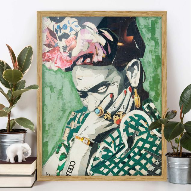 Wanddeko Wohnzimmer Frida Kahlo - Collage No.3