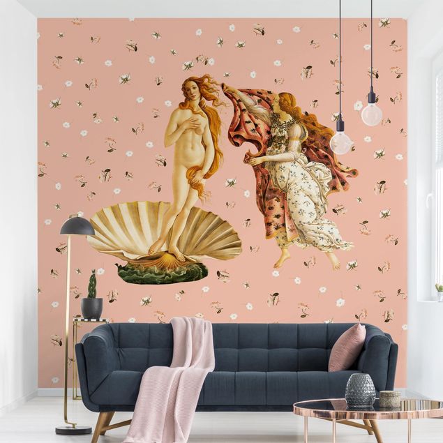 Wanddeko Esszimmer Die Venus von Botticelli auf Rosa