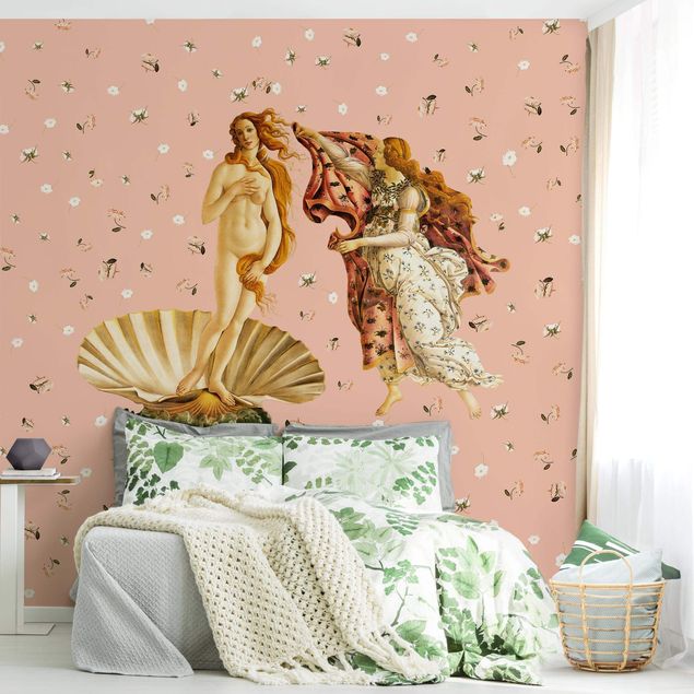 Wanddeko Wohnzimmer Die Venus von Botticelli auf Rosa