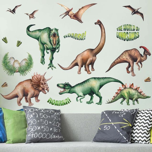 Wanddeko grün Die Welt der Dinosaurier