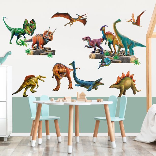 Wanddeko Jungenzimmer Dinosaurier Mega Set