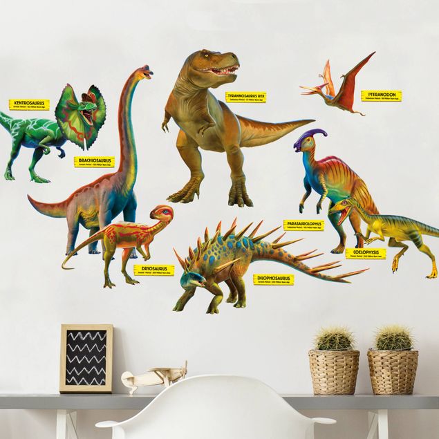 Babyzimmer Deko Dinosaurier Set mit Namensschildern
