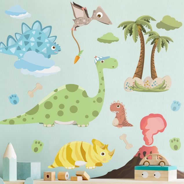 Wanddeko Büro Dinosaurier Set