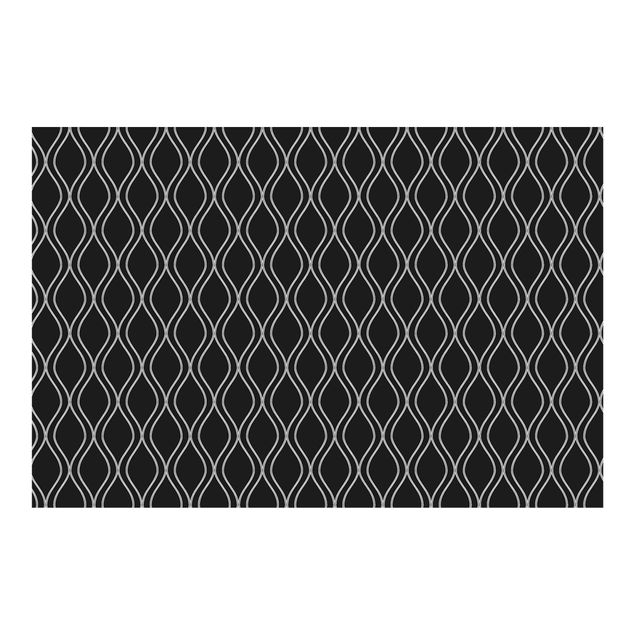 Wanddeko Esszimmer Dunkles Retro Muster mit grauen Wellen