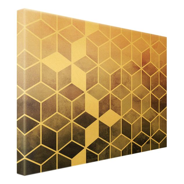 Wanddeko Praxis Goldene Geometrie - Rosa Grau