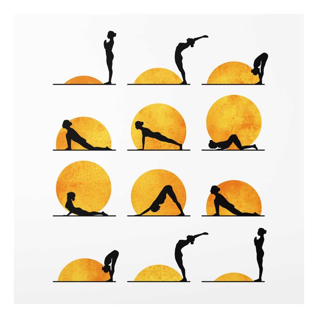 Wanddeko orange Yoga - Der Sonnengruß