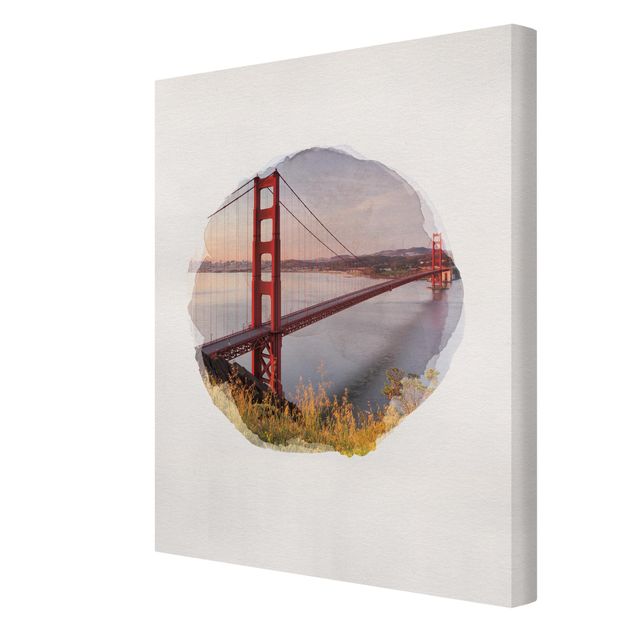 Wanddeko Esszimmer Wasserfarben - Golden Gate Bridge in San Francisco