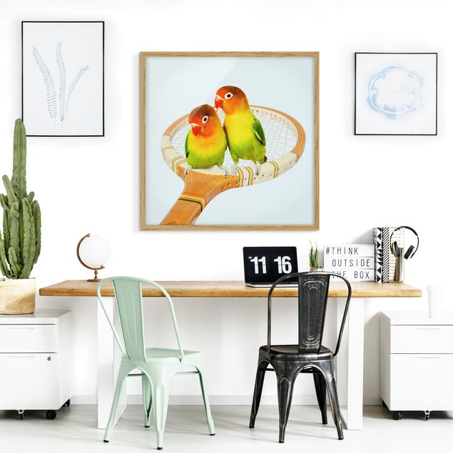 Wanddeko Wohnzimmer Tennis mit Vögeln