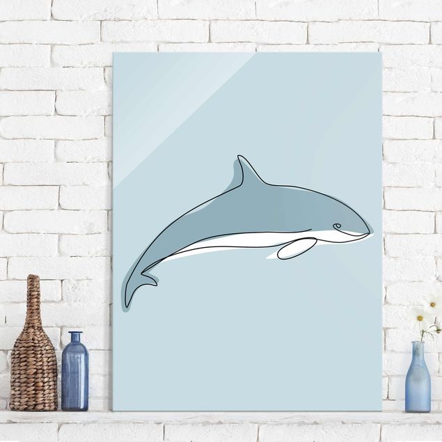 Deko Fische Delfin Line Art