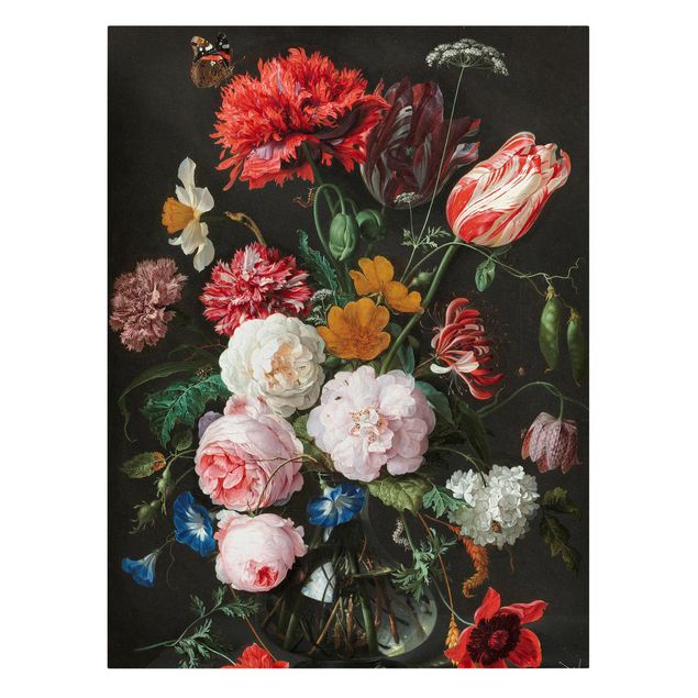 Wanddeko Flur Jan Davidsz de Heem - Stillleben mit Blumen in einer Glasvase
