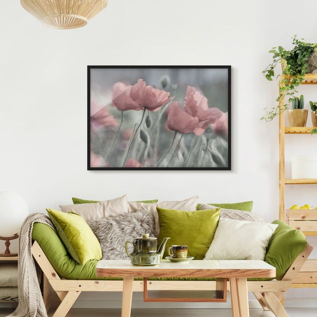 Wanddeko Wohnzimmer Malerische Mohnblumen