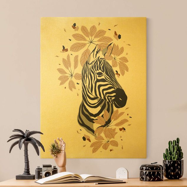 Wanddeko Jugendzimmer Safari Tiere - Portrait Zebra