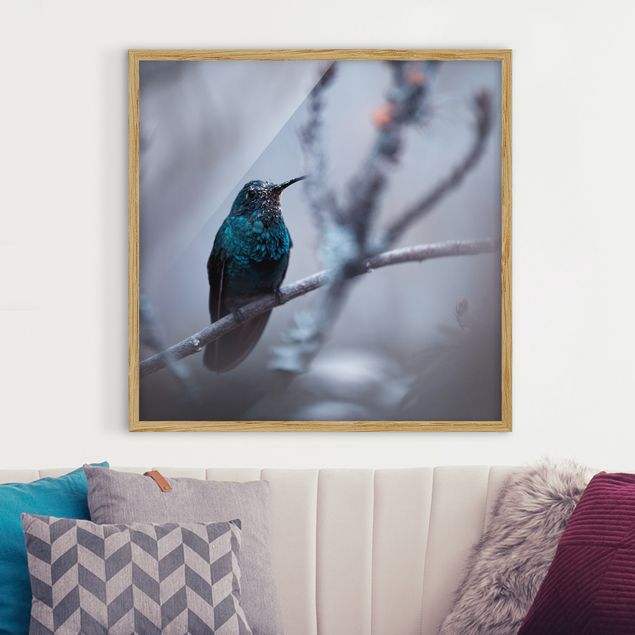 Wanddeko Schlafzimmer Kolibri im Winter
