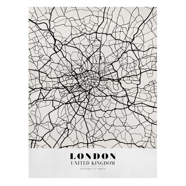 Wanddeko Esszimmer Stadtplan London - Klassik