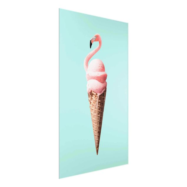 Wanddeko Büro Eis mit Flamingo