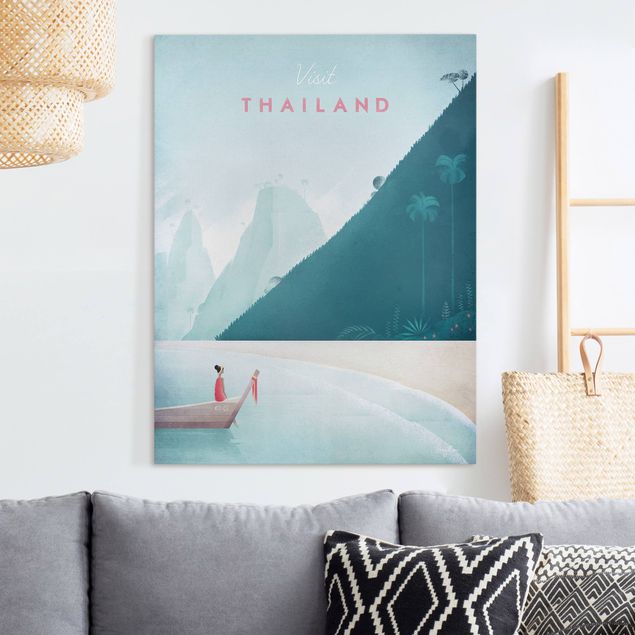 Wanddeko blau Reiseposter - Thailand