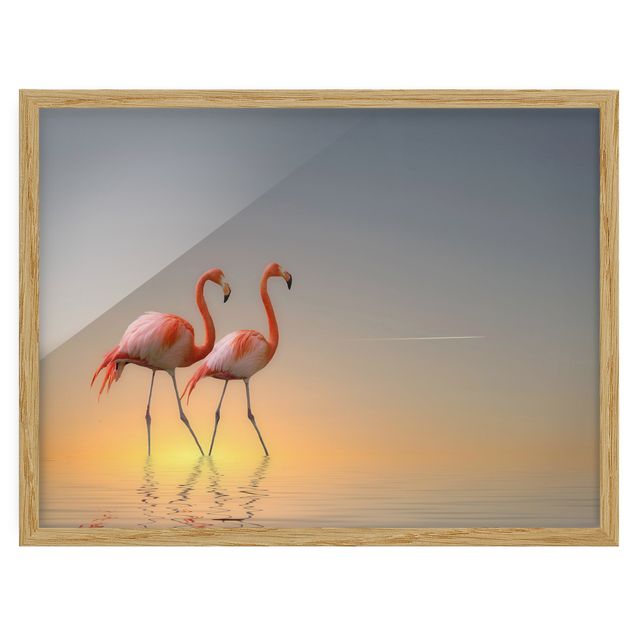 Wanddeko Esszimmer Flamingo Love