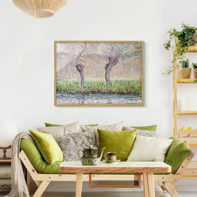Wanddeko Wohnzimmer Claude Monet - Weidenbäume Frühling