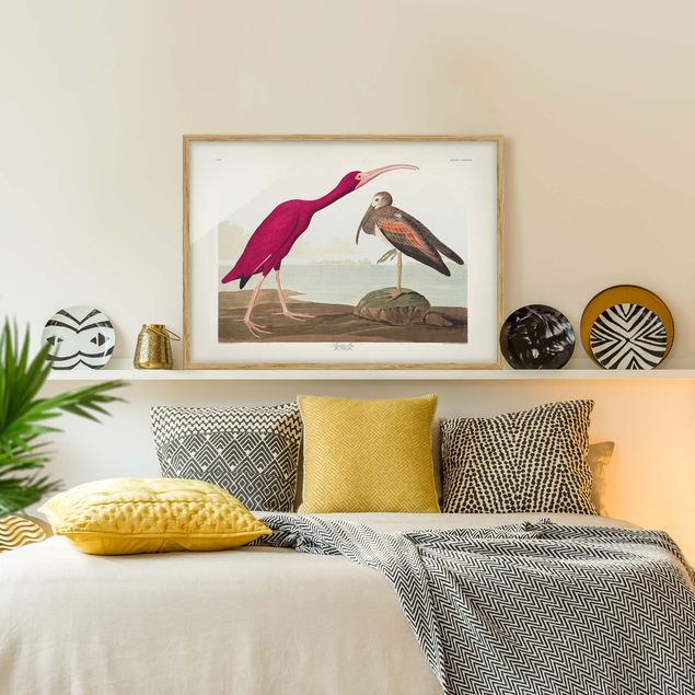 Wanddeko Wohnzimmer Vintage Lehrtafel Roter Ibis