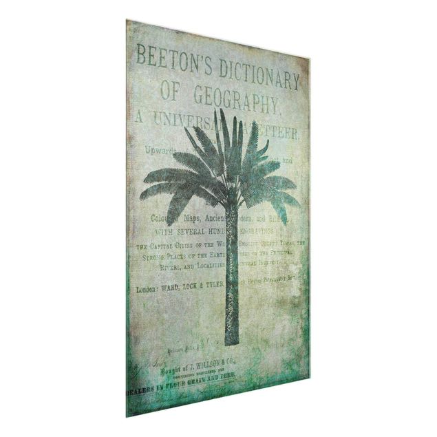 Wanddeko grün Vintage Collage - Antike Palme
