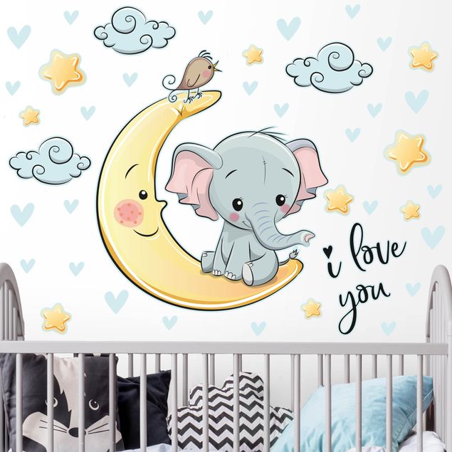 Deko Kinderzimmer Elefant Mond I love You
