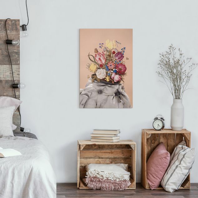 Wanddeko Wohnzimmer Enkel Dika - Astronautenanzug mit Blumen