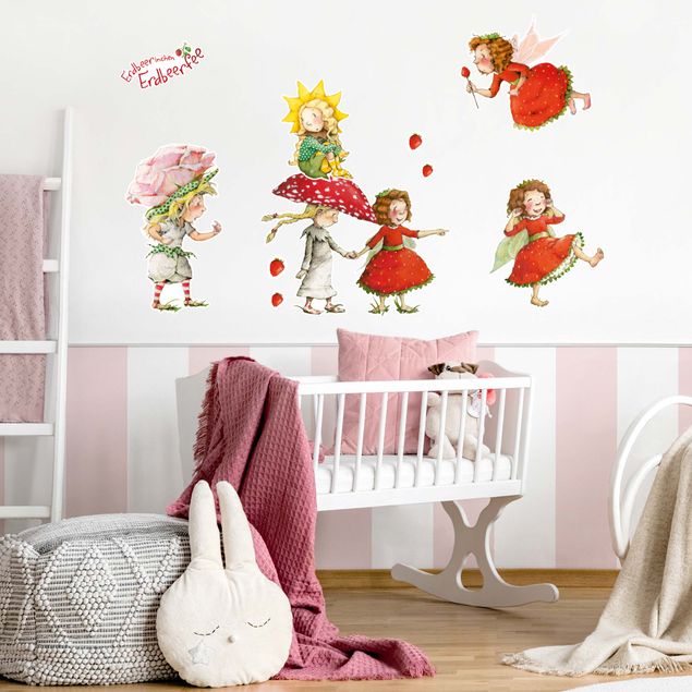 Wanddeko Büro Erdbeerinchen Erdbeerfee - Erdbeerinchen, Ida und Eleni Sticker Set