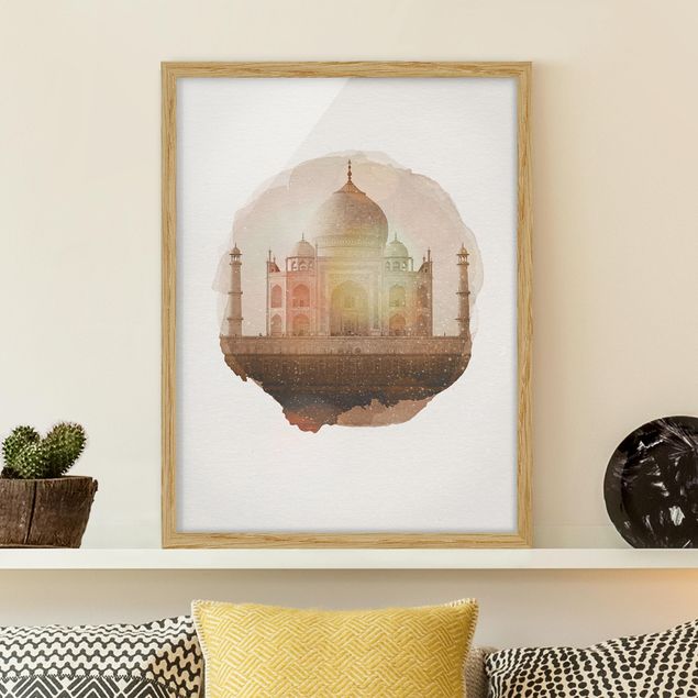 Wanddeko Architektur Wasserfarben - Taj Mahal