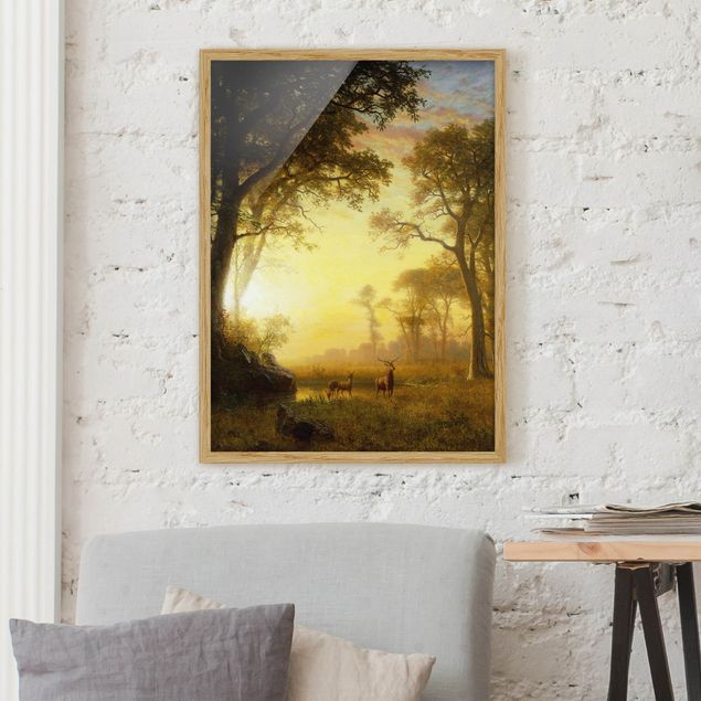 Wanddeko gelb Albert Bierstadt - Sonnenbeschienene Lichtung