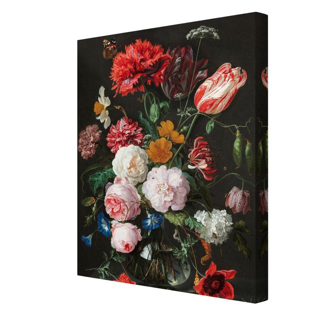 Wanddeko Esszimmer Jan Davidsz de Heem - Stillleben mit Blumen in einer Glasvase