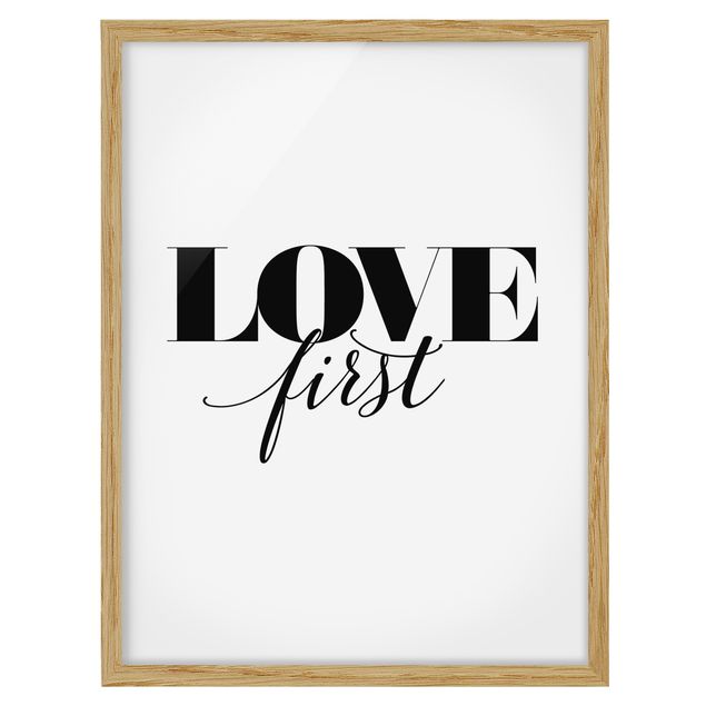Wanddeko Esszimmer Love first