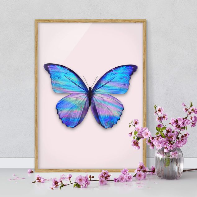 Wanddeko Wohnzimmer Holografischer Schmetterling
