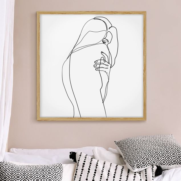 Wanddeko Schlafzimmer Line Art Frauenakt Schulter Schwarz Weiß