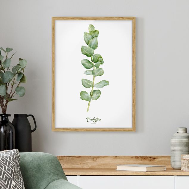 Wanddeko Wohnzimmer Aquarell Botanik Eukalyptus