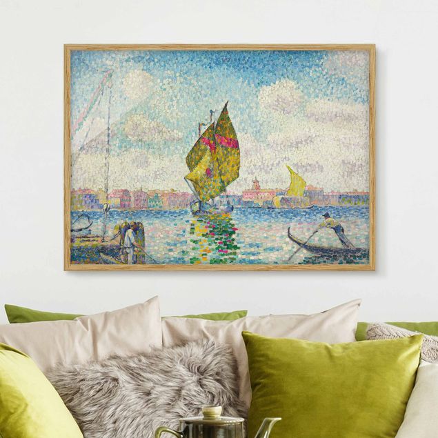 Wanddeko blau Henri Edmond Cross - Segelboote auf dem Giudecca