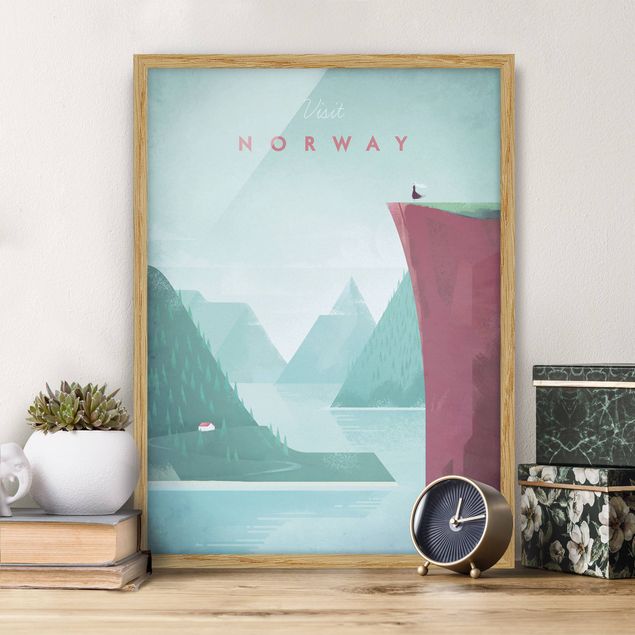 Wanddeko Wohnzimmer Reiseposter - Norwegen