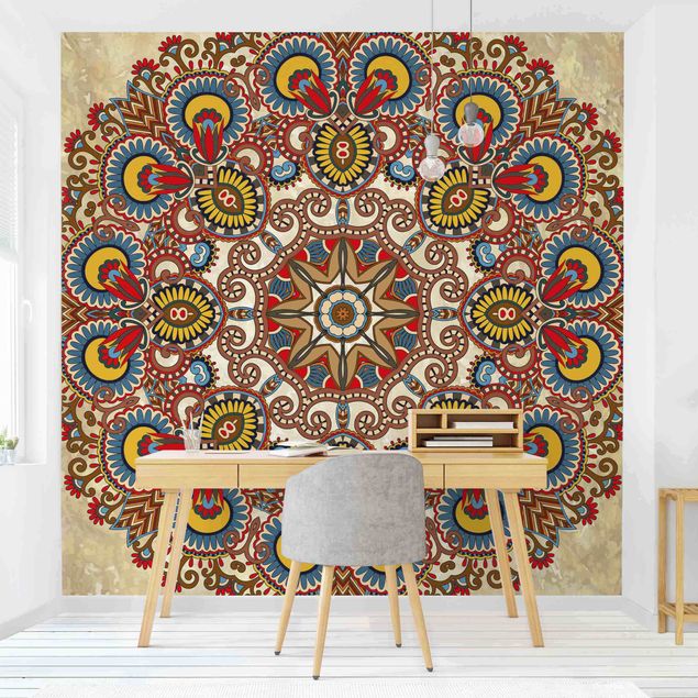 Wanddeko Wohnzimmer Farbiges Mandala