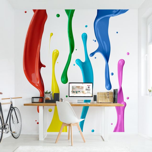 Wanddeko Wohnzimmer Farbspritzer