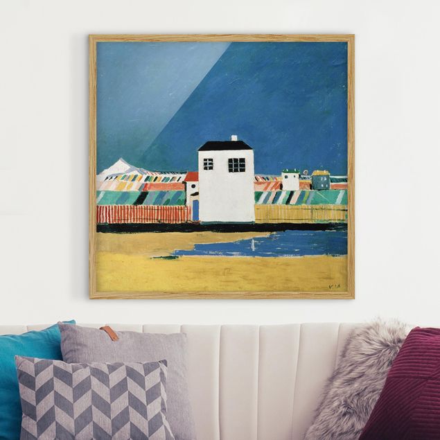 Wanddeko blau Kasimir Malewitsch - Landschaft mit weißem Haus