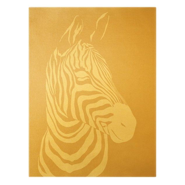 Wandbilder Zebras Safari Tiere - Portrait Zebra Beige